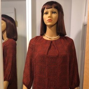 H&M- Square Pattern- Black and Red Dress